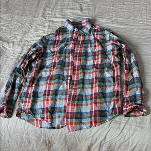 Polo Ralph Lauren Colorful Plaid Button Down Shirt Size Large Barely Worn